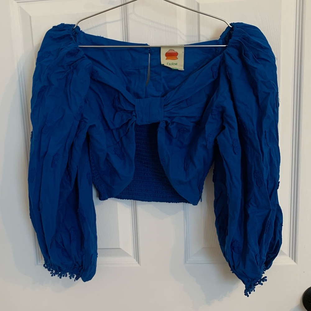 NWOT FARM Rio pineapple puff sleeve top